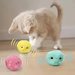 Bolas de pelúcia interativas para jogar tempo e treinamento, brinquedo sonoro para gatos, bolas de chilrear, brinquedos divertidos para animais de estimação, EVA, 3 peças - Image 1
