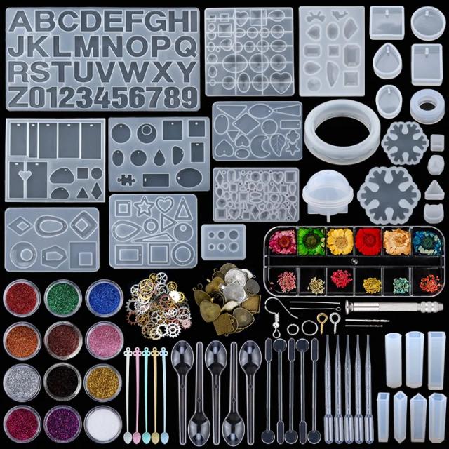 Kit Completo de Resina Epóxi para Iniciantes: Moldes de Silicone e Suprimentos para DIY em Joias e Decoração de Casa