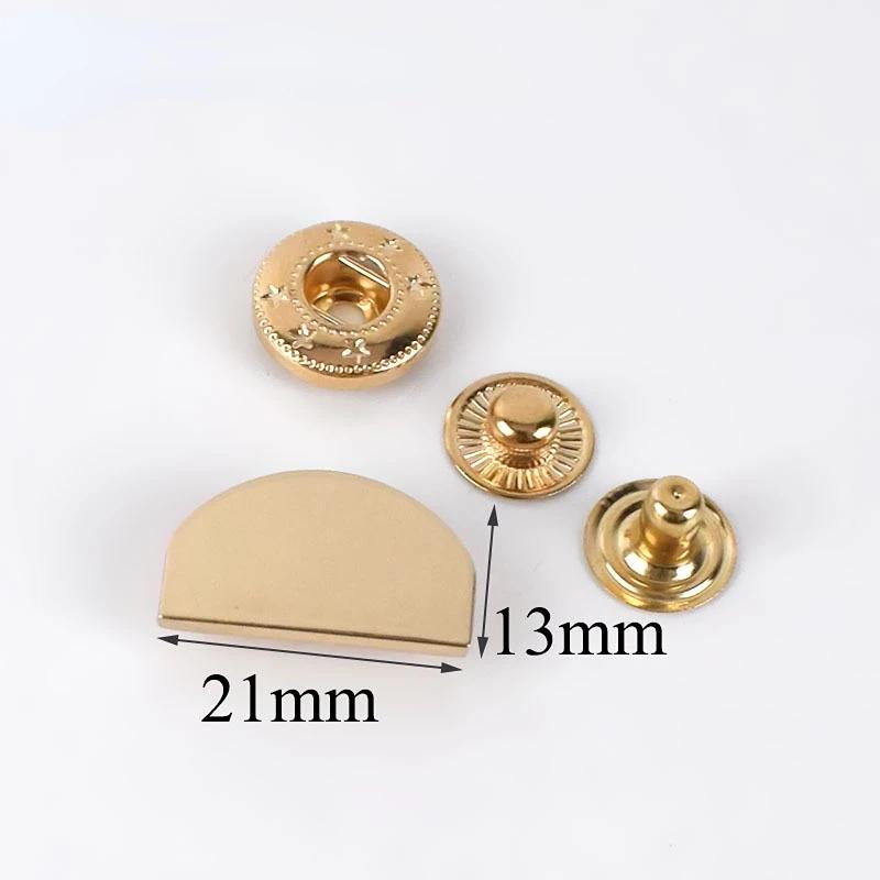 10/20 pçs 21x13mm botões de pressão de metal outerwear casacos fixadores imprensa fivelas diy costura para baixo jaqueta botão decorativo - Image 1