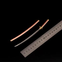 Coleção Miniatura Espadas de Cobre, Katana de Aço Revestida, Mini Samurai Japonês, Escala Grau 1: 6, 18cm - Image 2