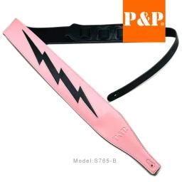 Almofada de correia da guitarra elétrica PP, couro relâmpago, preto, rosa, marrom, branco, novo, 2023 - Image 5