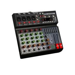 Studio Audio Mixer com USB, entrada estéreo de 6 canais, DJ Sound Controller para Karaoke Music, Interface Mixing Board, PC, 2 canais - Image 6