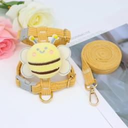 Conjunto de arnês e trela ajustável para animal de estimação, confortável e respirável, adequado para gatos e cães pequenos - Image 4