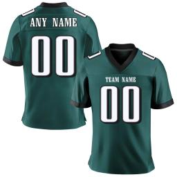 Personalizado verde preto branco camisa de futebol americano personalizado impresso nome número uniforme da equipe fãs presente para adultos crianças - Image 1