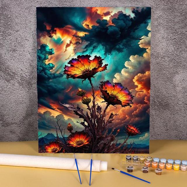 Kit de Pintura a Óleo Paint By Numbers para Adultos - Quadro com Tinta Acrílica e Presentes Artesanais para Decorar sua Casa