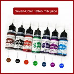 Pigmento de tinta para tatuagem com caixa, kits de arte corporal, tintas de beleza profissionais, maquiagem DIY, semipermanente, 7 cores - Image 1
