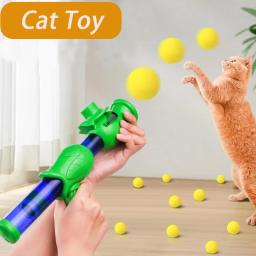 Brinquedo de treinamento interativo para Pet, Lançador de bola EVA, Brinquedos de Tiro Contínuo, Kitten and Puppy Supplies, 1 Conjunto - Image 1