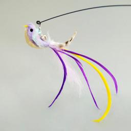 Varinha de gato de penas de pássaro sem as mãos com sino poderosa ventosa brinquedos interativos para gatos gatinho caça exercício produtos para animais de estimação - Image 3