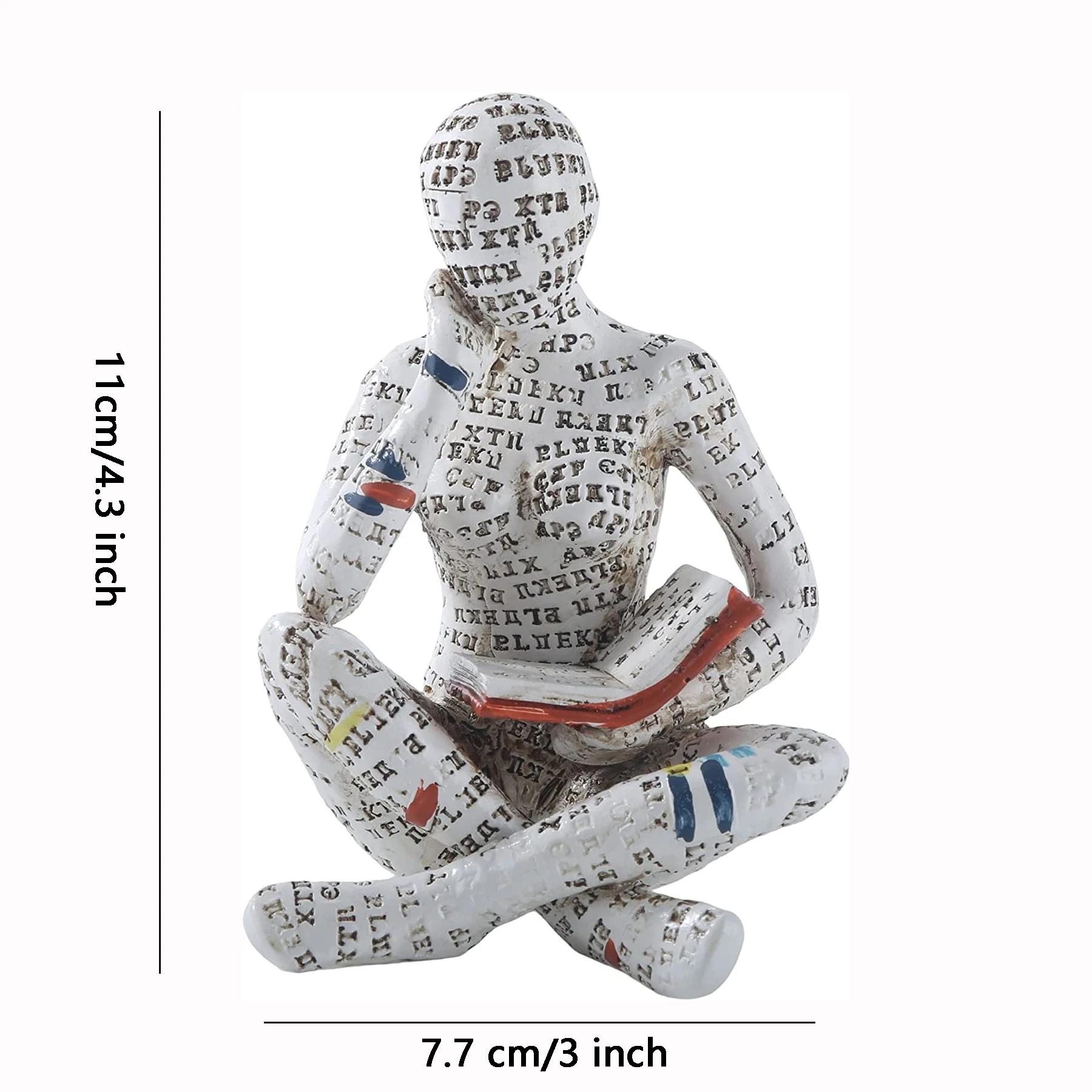 Estátua do pensador da leitura das mulheres para a decoração Home, Decoração abstrata moderna na prateleira, Mesa, Escultura estética, Decoração do quarto - Image 1