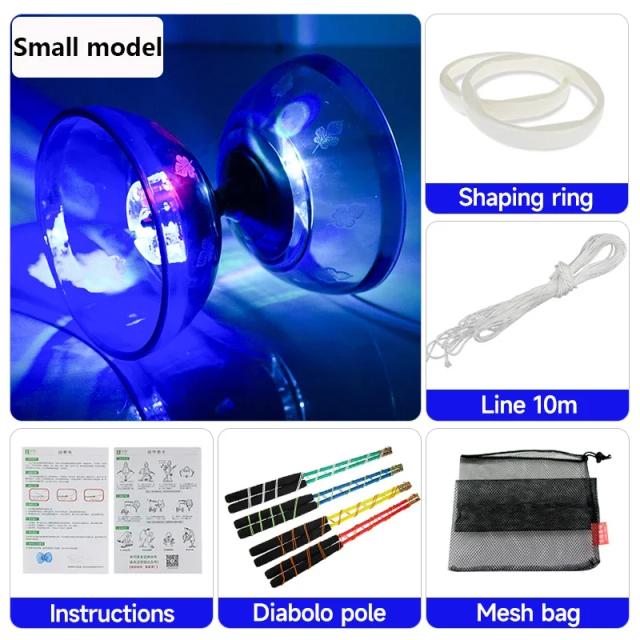 Diabolo Luminoso para Crianças com Rolamentos de Alta Velocidade - Ideal para Exercícios ao Ar Livre e Presentes Profissionais