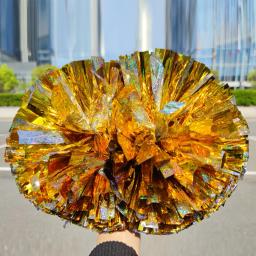 Deslumbrante torcendo pompons para decoração do partido, 32cm, Laser Film, Cheerleading Flower Ball, Sports Game Pom Poms, Vocal Concert Dance, 1PC - Image 2
