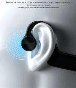 Condução óssea fones de ouvido sem fio bluetooth 5.1 fones esporte ao ar livre fone com microfone para android ios suporte cartão sd - Image 2