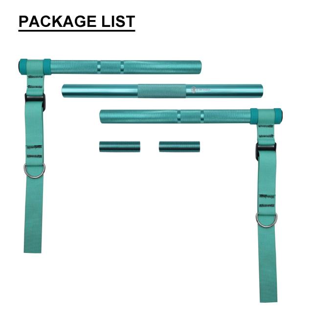 Conjunto Completo de Barra de Pilates em Metal com Faixa de Resistência e Acessórios para Treino em Casa e Ginásio