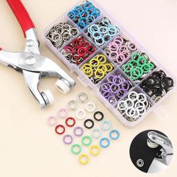 Botões de pressão metálicos coloridos, ferramenta alicate, botão de costura, kit de fixação espessa, suprimentos DIY artesanato, roupas saco, 400 pcs, 800pcs - Image 1