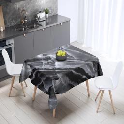 Toalha De Mesa De Padrão De Impressão De Mármore, Capa Retangular Para A Festa, Resistente A Manchas, Decoração De Casa - Image 6