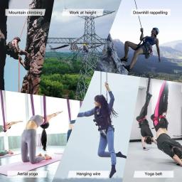 Pesados 1 conjunto de yoga ferragem voando sedas aéreas balanço giratório conjunto para indoor yoga hammock escalada em rocha - Image 6
