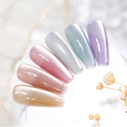 BORN PRETTY-Conjunto de esmaltes em gel, imersão em gel UV, brilho, prata, luz da água, luar, gato magnético, arte do prego, manicure, branco, 10ml - Image 5
