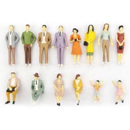Miniatura Resina Pintada Figura Kit Modelo, Escala HO, figuras ferroviárias, trens, construção, Poses aleatórias, Mini Pessoas, 1:87, 50, 100pcs - Image 5