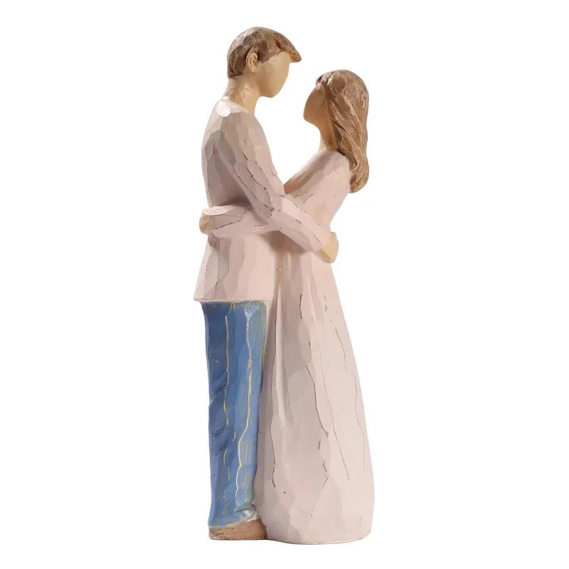 Novo estilo americano casal estatuetas resina miniaturas artesanato casamento dia dos namorados festa bolo toppers casa interior ornamento - Image 1