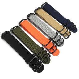 Faixa de relógio de náilon 18mm 20mm 22mm 24mm nato cinta premium exército esporte loop dropshipping militar preto fivela cinto pulseira - Image 1