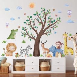 Adesivos de parede com animais, safári, selva, floresta, para meninos, meninas, berçário, quarto das crianças, sala de estar, sala de aula decoração - Image 3