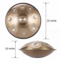 Golden Handpan Drum with Steel Tongue,D Minor, Meditação Yoga Profissional, Instrumentos Musicais, Presente de Percussão, 9,10,12 - Image 6