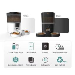 Smart Timing Alimentador de Alimentos com Câmera, Dispensador Automático de Alimentos, Adequado para Cães e Gatos Pequenos, Alimentação Remota, App, 4L - Image 6