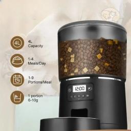 Alimentador automático para animais com tigela de aço inoxidável Smart Food Kibble Dispenser Temporizador para cães e gatos Acessórios para animais de estimação - Image 2