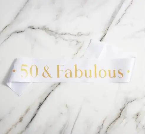 50 e Fabulosa Faixa de Aniversário para Homens e Mulheres, Alça De Ombro, Decoração De Festa De Feliz Aniversário, Favores De Festa, 50th Old Men, 1Pc - Image 1