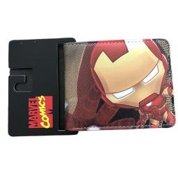 Marvel Anime Cartoon PU Carteira, Homem de Ferro, elegante, simples, dobrável, porta-cartão de alto valor, pequena, presente infantil - Image 5