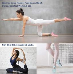 Meias de ioga para mulheres, alças e alças antiderrapantes, meia de algodão com bandagem, ideal para pilates, barra pura, balé, dança, treino descalço - Image 4