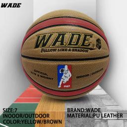 WADE Legal-Bola de couro PU interna e externa para escola, bola de basquete com bomba e pino livres, rede e saco, original, tamanho 7 - Image 5