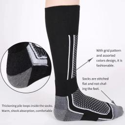 DIZETION 1 par inverno quente espessamento meias de esqui caminhadas meias para mulheres homens crianças ao ar livre anti-frio meias esportivas altas - Image 3