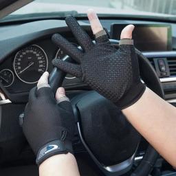Luvas de pesca anti-derrapante respirável dois dedos corte esporte ciclismo pesca luvas de moda masculina equipamentos esportivos - Image 2