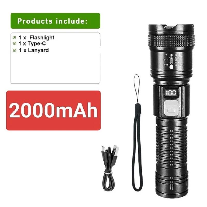 Lanterna LED de liga de alta potência 1000000LM 5000mAh Ultra poderosa recarregável de grande capacidade Lanterna tática do exército ao ar livre - Image 1
