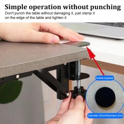Suporte de suporte dobrável fácil braçadeira de mesa para bandeja de teclado suporte dobrável de economia de espaço suporte dobrável - Image 4