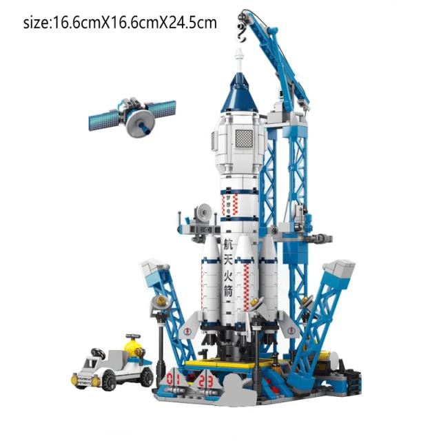 Blocos de Construção de Estação Espacial para Crianças - Modelo de Foguete, Nave Espacial e Astronauta para Montar e Brincar