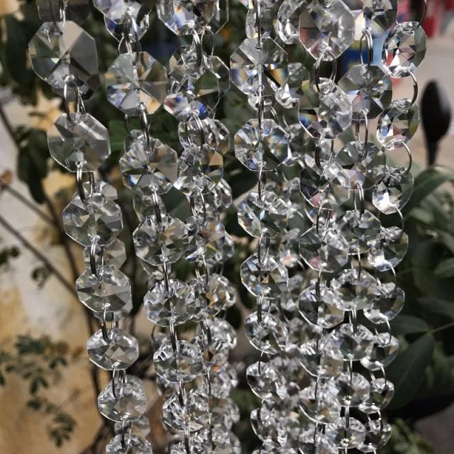 Lustre Elegante com Pingentes de Contas de 14mm para Decoração de Festas de Casamento - 50 Peças Premium