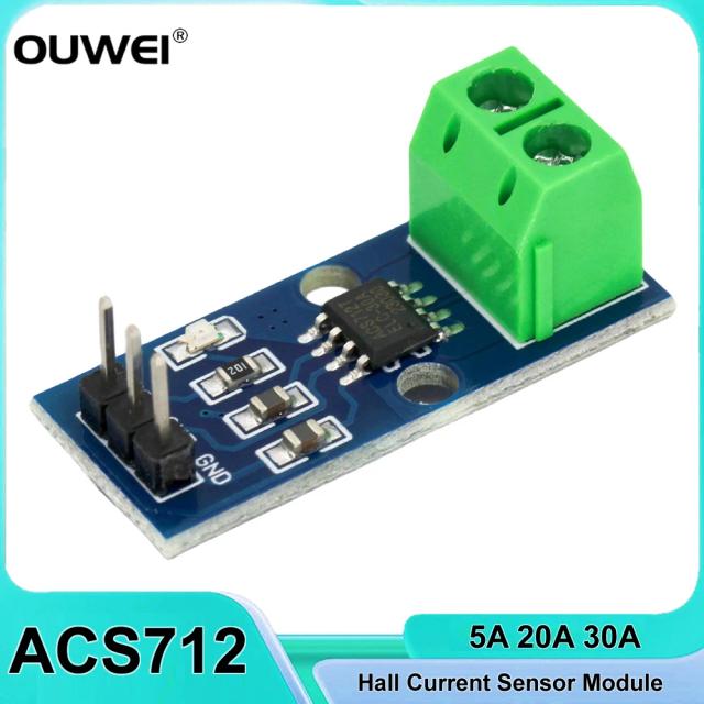 Módulo Sensor Hall ACS712TELC para Medição de Corrente Analógica em Projetos Arduino - Opções de 5A, 20A e 30A