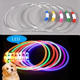 Coleira luminosa com carga leve LED, colar de gato, coleira de segurança piscando DIY brilhante, acessórios para animais noturnos, moda - Image 3