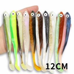 Isca de pesca suave com t-cauda, isca artificial para o inverno, 12cm, 4pcs - Image 1