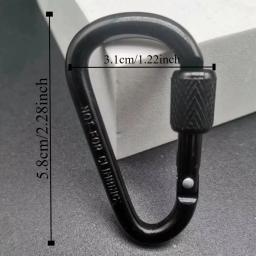 Liga de alumínio D-Shape Mosquetão, Segurança fivela Keychain com trava, Botão de escalada, Camping e caminhadas gancho - Image 5