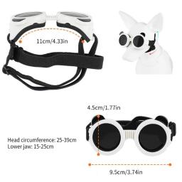 Óculos proteção solar para cães com cinto ajuste elástico para viagens para animais estimação 85LC - Image 6