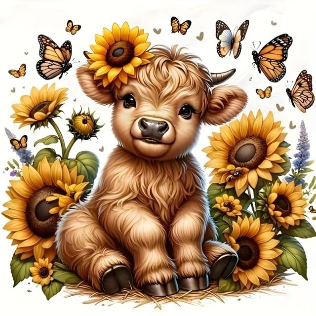 Conjunto de Pintura 5D com Diamantes de Vaca para Decoração de Parede em Arte Artesanal