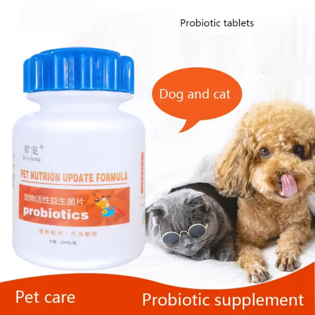 Comprimidos Probióticos para Cães e Gatos - Suplemento Nutricional para Saúde Digestiva em 180 Unidades