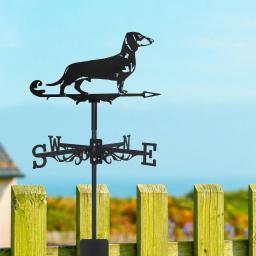 Metal Animal Dachshund Weather Vane, Decoração em pé, Roof WeatherVane, Decoração de jardim, Shed Home Fence Post, Novo - Image 5