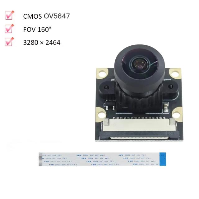 Módulo de Câmera OV5647 4K 8MP 160° Grande Angular