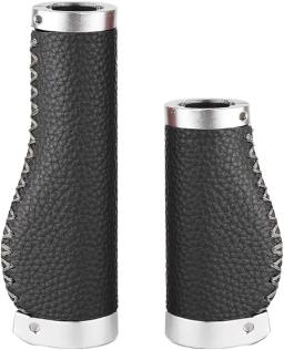 Punho de bicicleta antiderrapante, couro de microfibra de pvc, ergonômico, costurado à mão, retrô, antifricção, trava dupla, alavanca do guidão - Image 1