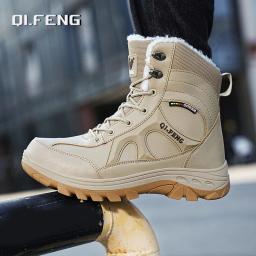 Botas masculinas de caminhada ao ar livre, botas de treinamento para trabalho impermeáveis antiderrapantes, para manter o calor, moda inverno, plus size 47, novas - Image 1