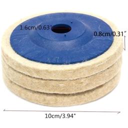 Roda de polimento de lã para alumínio de aço inoxidável Almofadas lustradoras bege Rebarbadora de moagem Disco polidor de feltro 100mm - Image 1